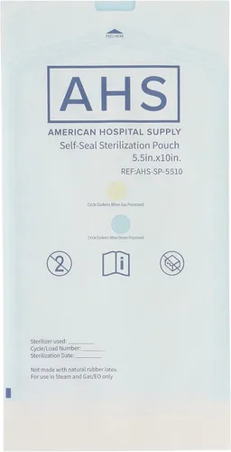 Vista 3 de AHS American Hospital Supply - Bolsas de esterilización médica, bolsas esterilizadoras con indicadores de color autosellados, bolsas de autoclave