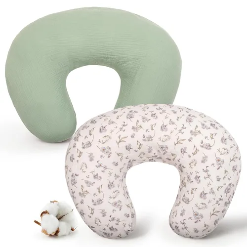 Vista 8 de FUNUPUP Funda de almohada de lactancia de muselina compatible con almohada de lactancia Boppy, fundas suaves de lactancia para bebés para almohadas