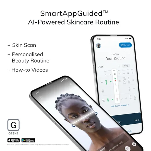 Vista 7 de GESKE SmartAppGuided Cepillo facial profesional 4 en 1 Mango de silicona suave para una limpieza suave Cuidado de la piel de rutina Aguamarina