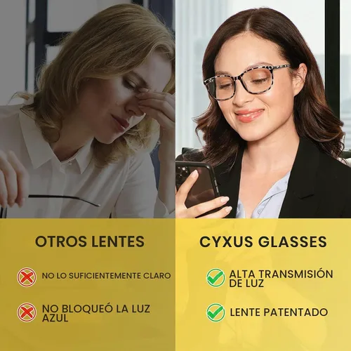 Vista 6 de Cyxus Blue Light Blocking Glasses Women, Square Oversize Frame 8121 01-turquesa-cyspus239