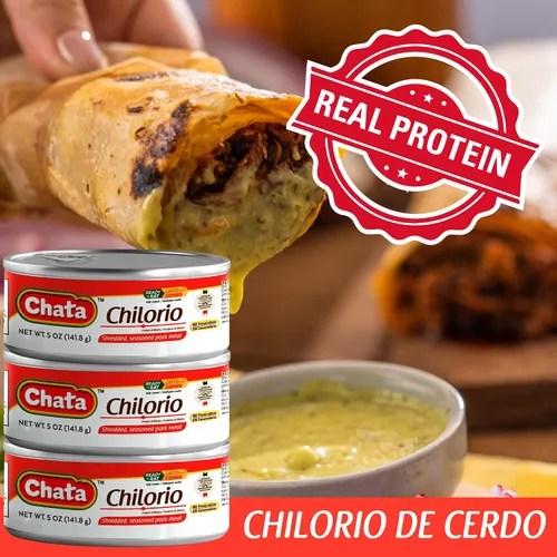 Vista 6 de Chata Chilorio de cerdo mexicano, cerdo rallado sazonado, 5 onzas (paquete de 6)