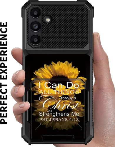 Vista 2 de Funda tipo cartera para Samsung Galaxy A54 5G con ranura para tarjetero, funda con tapa híbrida de doble capa, resistente, a prueba de golpes, funda