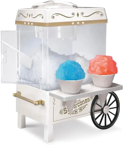 Vista 8 de Nostalgia Coca-Cola Máquina de Raspados de Nieve de Hielo Raspado - Máquina de Granizados Retro de Mesa Coke Hace 20 Golosinas Heladas - Incluye 2