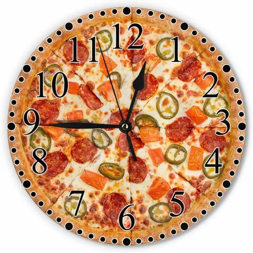 Vista 8 de Reloj de Pared Bohemio con Textura Paisley de 10 Pulgadas Operado por Batería Vector Color Rojo Brillante Reloj Silencioso Sin Tictac Relojes