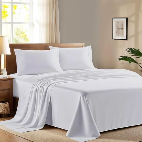 Vista 27 de Juego de sábanas 100% algodón egipcio para cama individual, sábanas de lujo de la serie 600 refinadas para cama de tamaño individual