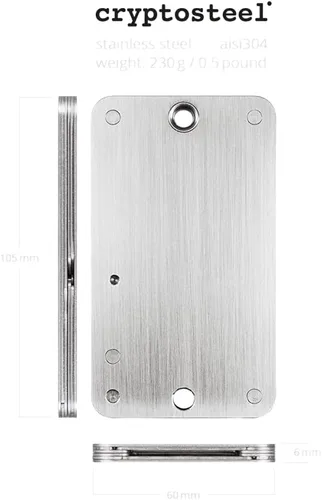 Vista 6 de BitcoinMerch.com - Cryptosteel Cassette Solo, Criptomoneda de reserva de clave de semilla mnemónica de acero inoxidable