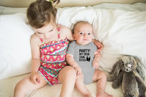 Vista 8 de AW Fashions ¡Party! My Crib, 2 AM, B.Y.O.B. - Body para bebé recién nacido, ropa para bebé niña o niño