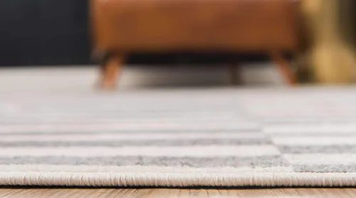 Vista 4 de Unique Loom Williamsburg Collection - Alfombra informal de transición gruesa con rayas alternas (8 pies x 10 pies, rectangular, gris/beige)
