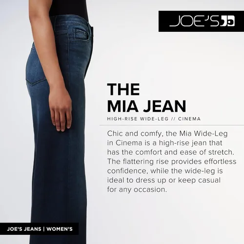 Vista 3 de Joe's Jeans The Mia - Jeans de tiro alto y pierna ancha para mujer