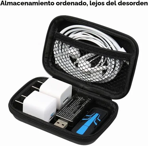 Vista 2 de Estuche para Auriculares, RISETECH Estuche de Transporte para Auriculares Soporte de Almacenamiento Mini Bolsa Auriculares Bolsa Pequeña Accesorios