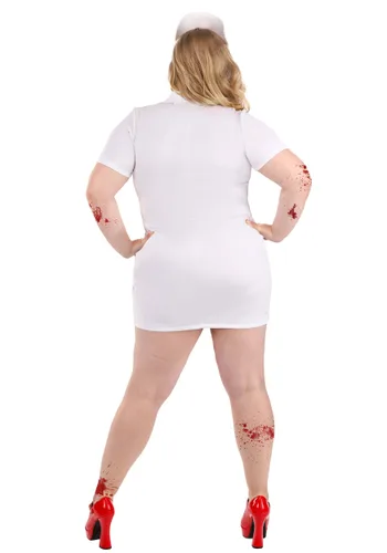 Vista 2 de Disfraz de Enfermera Asesina Talla Plus para Mujer Multicolor