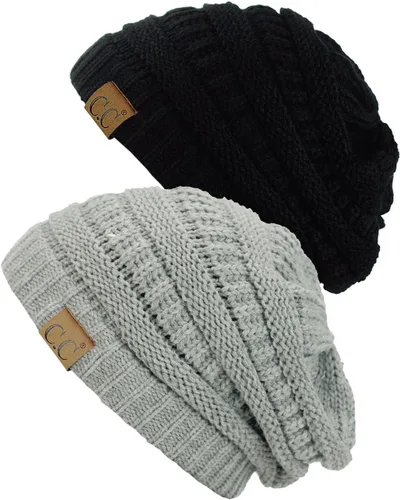 Vista 17 de Gorro a la moda de tejido suave abultado, cálido y elástico de C.C