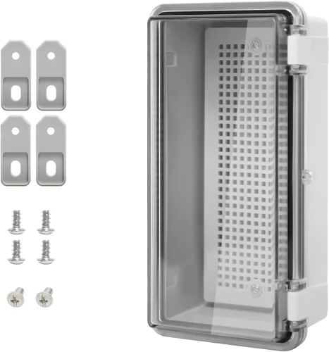Vista 10 de Caja de derivación de plástico ABS IP65 a prueba de polvo e impermeable, recinto universal para proyectos eléctricos con carcasa bisagra gris
