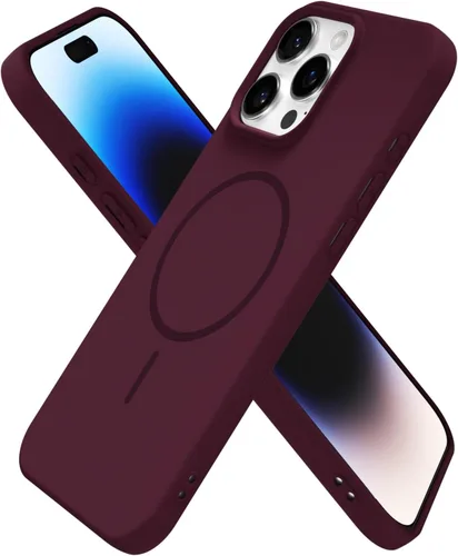Vista 259 de Oakxco Funda de Silicona Mag Safe para iPhone 12 Pro Max, Funda Magnética Delgada y Fina Compatible con Carga Inalámbrica MagSafe, Bonita Funda