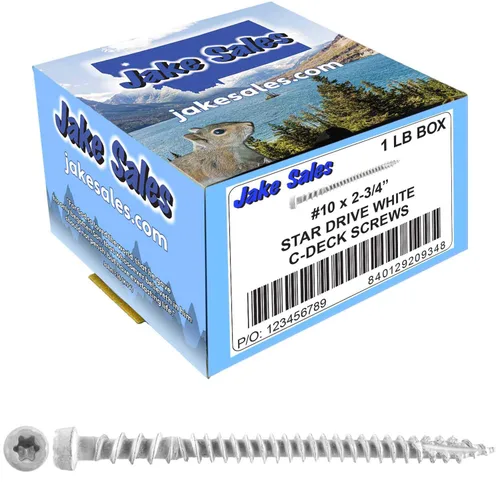 Vista 26 de Jake Sales #10 x 1-3/4" Cape COD Gris - Tornillo para madera de composite para terrazas con recubrimiento exterior, cabeza Torx/Star Drive