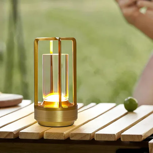 Vista 2 de Lámpara de Mesa Pequeña, Lámpara LED Recargable Inalámbrica Operada por Batería, Lámpara de Noche Ajustable de 3 Temperaturas de Color para Sala