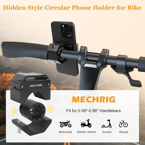 Vista 4 de Soporte de teléfono para bicicleta - Soporte de teléfono de aleación de aluminio para bicicleta, soporte de manillar ajustable en 360° para celular
