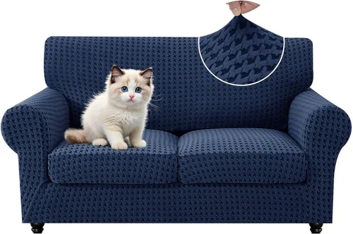 Vista 72 de MAXIJIN 2 fundas elásticas para sillón de sala de estar, fundas gruesas y suaves con brazos para perros, mascotas, protector de sofá individual
