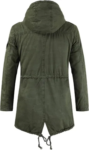 Vista 2 de chouyatou Chaqueta de parka de algodón con capucha extraíble y cierre completo para hombre