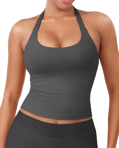Vista 13 de YEOREO SoftHue Impact Halter - Camiseta sin mangas para mujer Blanco