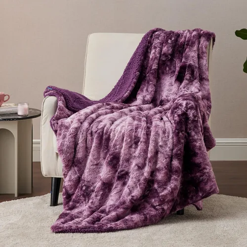 Vista 21 de Bedsure GentleSoft Manta Mullida de Sherpa - Manta de Forro Polar Cálida y Acogedora para Regalo de Mujer, Manta de Navidad de Felpa y Piel