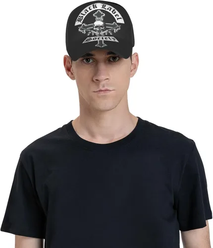 Vista 5 de Black Rock Label Music Society Band Logo Gorra de béisbol ajustable Sombrero casual al aire libre Sun Chapeau Unisex Negro, Negro