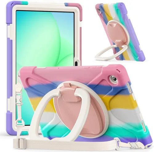Vista 158 de 360 Rotation Case for Galaxy Tab ActivePro/Tab Active4 Pro/Active 5 Pro 10.1" Sturdy Cover Rotate Ring Stand Shoulder Carrying Strap Hand Strap