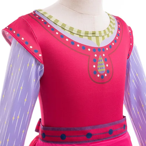 Vista 5 de Wish Asha - Disfraz de princesa para niñas, trajes de cosplay con accesorios para fiestas de Navidad