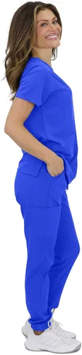 Vista 4 de Green Town Conjunto médico de 2 piezas para mujer, ajuste delgado, 4-Flex