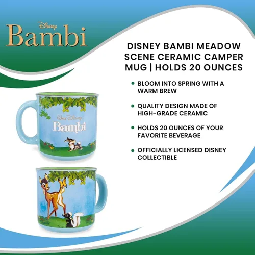 Vista 6 de Disney Bambi Meadow Scene - Taza de café de viaje sin BPA para café expreso, cafeína, cacao, esencial para el hogar y la cocina, bonitos regalos