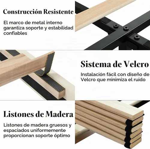 Vista 5 de CXVX Marco de cama tamaño completo con cabecera capitonada de diamante, cama plataforma tapizada en terciopelo y soporte de listones de madera, sin