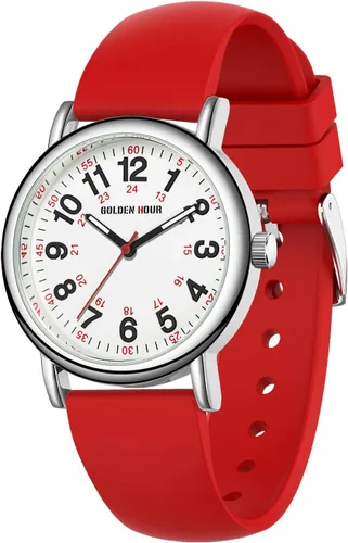 Vista 17 de GOLDEN HOUR - Reloj de enfermera impermeable para profesionales médicos, estudiantes, mujeres y hombres, esfera luminosa de fácil lectura, 24 horas