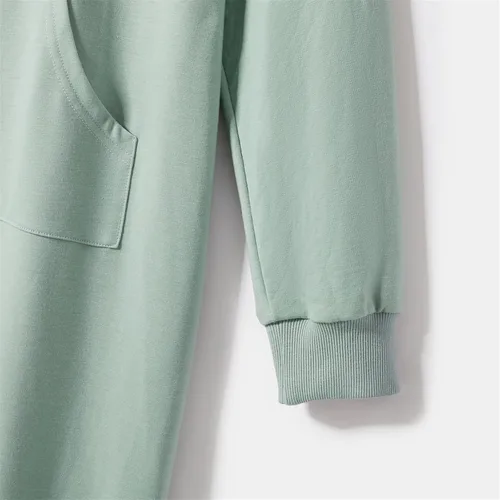 Vista 5 de Sudaderas con capucha con estampado de letras para mamá y yo, trajes a juego de sudadera de manga larga para mamá y bebé