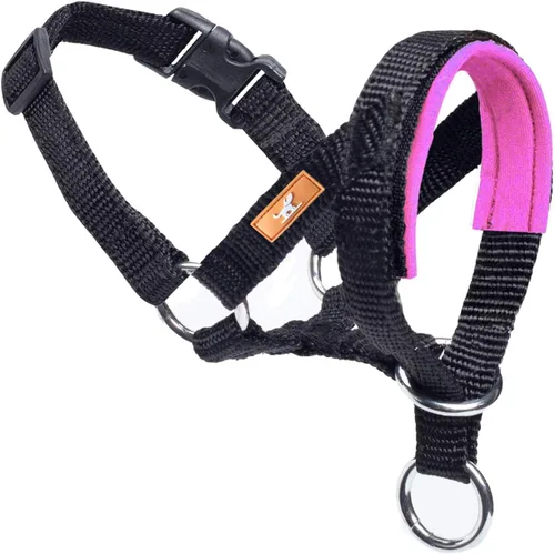 Vista 17 de Collar de cabeza de perro con tela suave, arnés para la cabeza para evitar tirones del perro, correa para la cabeza para perros pequeños, medianos