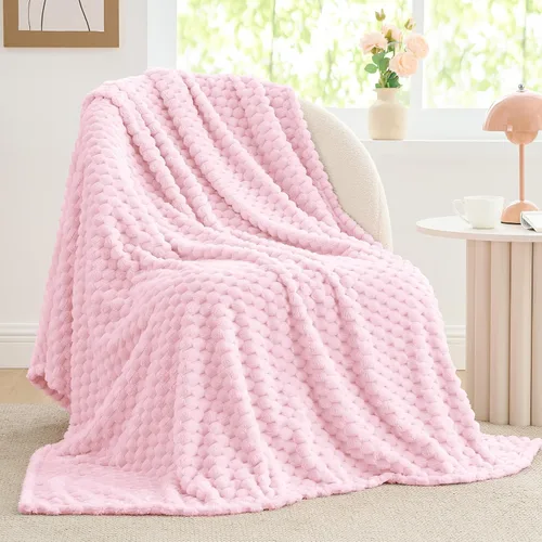 Vista 165 de BEDELITE Manta de forro polar para sofá y cama, manta decorativa de jacquard 3D de almendra, súper suave y acogedora, manta mullida cálida adecuada