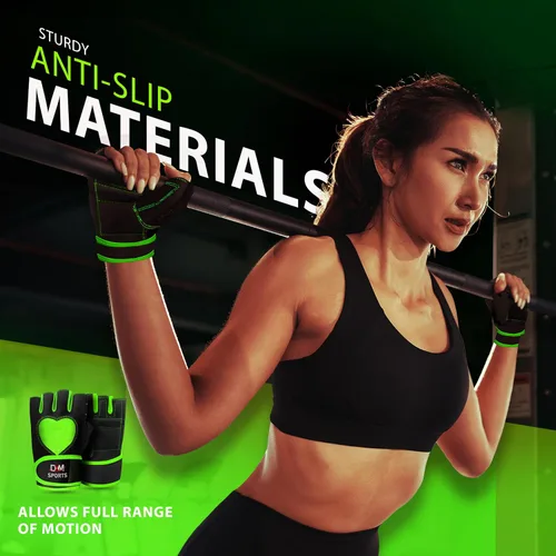 Vista 4 de DXM SPORTS Guantes de entrenamiento para mujer con soporte para muñeca, guantes de levantamiento de pesas para gimnasio, ciclismo, entrenamiento