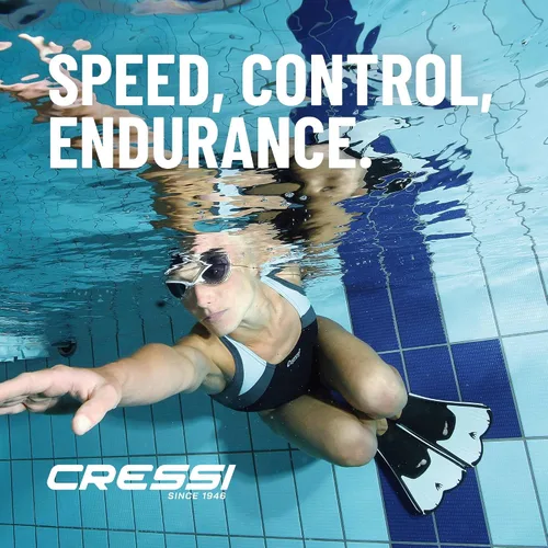 Vista 7 de Cressi - Aletas de bolsillo cortas de pie completo para natación o entrenamiento en la piscina y en el mar - Ligeras: fabricadas en Italia