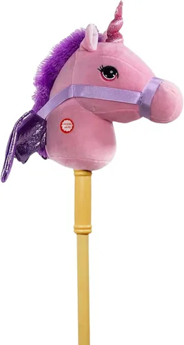 Vista 9 de Ponyland: Animal de palo de música, dinosaurio verde, botón de música, palo resistente de dos piezas con cabeza de animal de felpa suave colorida