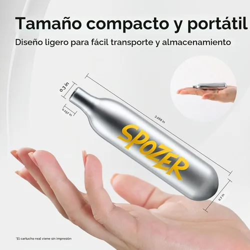 Vista 6 de Spozer - Cartuchos de CO2 de 12g – Paquete de 25, ajuste cómodo sin rosca, compatible con pistolas de balines CO2, armas de aire, pistolas de aire