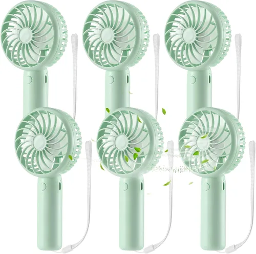 Vista 18 de Tujoe Mini ventilador de mano potente de 3 velocidades, ventilador personal pequeño portátil recargable con base USB para mujeres, maquillaje