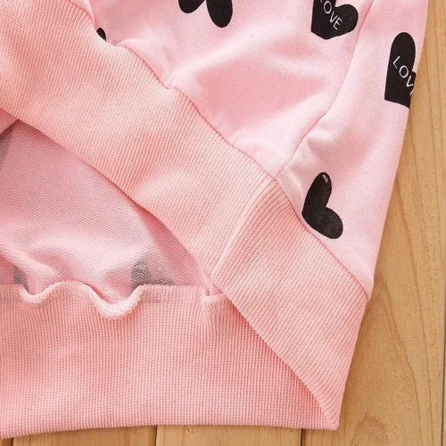 Vista 6 de Conjunto de ropa para niña pequeña, 2 piezas, camisetas y pantalones de manga larga