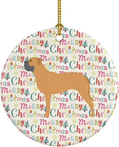 Vista 28 de Caroline's Treasures Affenpinscher - Adorno de cerámica con texto en inglés "Merry Christmas", multicolor para colgar en el árbol de Navidad