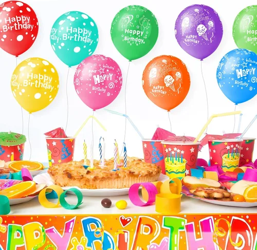 Vista 5 de 50 unidades de 12 pulgadas, Globos de Feliz Cumpleaños para Hombres y Mujeres, Globos Surtidos para Fiesta, Hermosa Decoración con Flores Impresas
