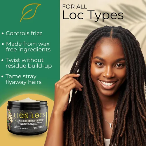 Vista 4 de Lion Locs - Hidratante para rastas, mechones, microlocs, entrelazados, trenzas, trenzas, fauxlocs, Twistlocks o Sisterlocks (8 onzas) (firme)