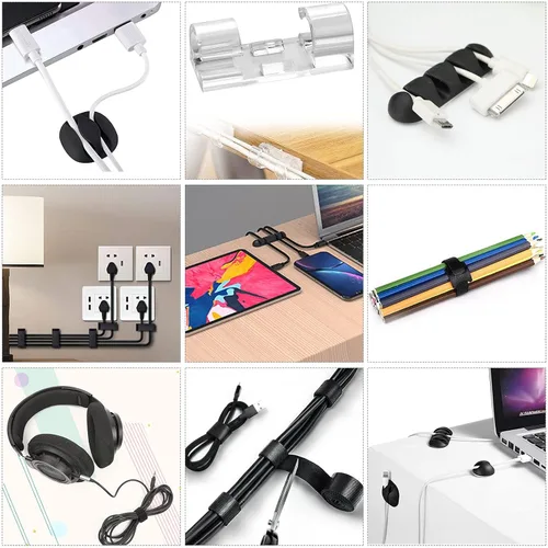 Vista 5 de Kit organizador de cables 4 fundas de cables divididas 192PCS Gestión de cables