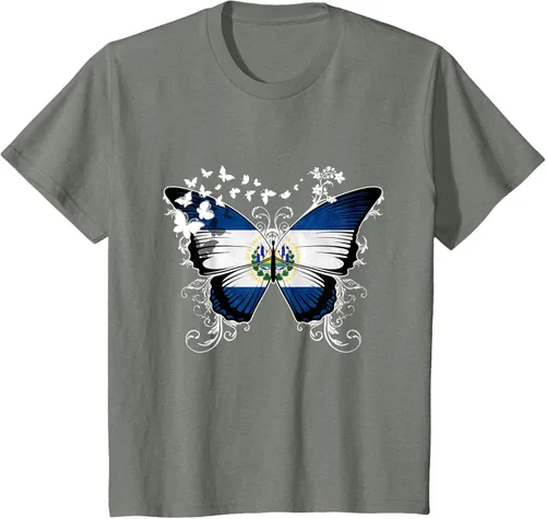 Vista 86 de Camiseta Salvadoreña Bandera El Salvador, Negro