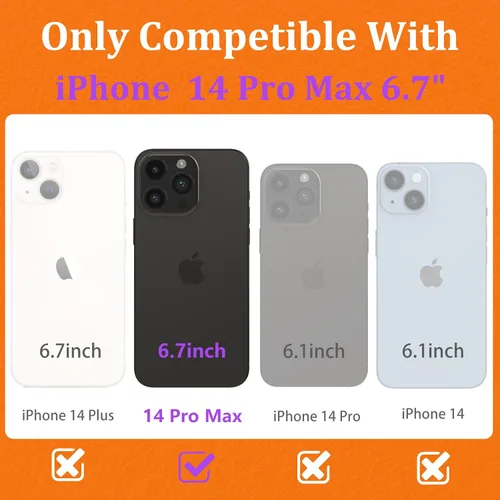Vista 2 de Funermei Funda tipo cartera para iPhone 14 Pro Max para mujer, diseño de folio, fundas de lujo con tarjetero y soporte para tarjeta de crédito