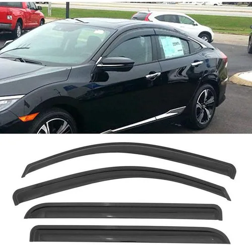 Vista 4 de Ventvisor - Visera para ventana lateral compatible con Chevrolet Cruze 2011-2016, deflector de lluvia, protector solar, deflector de viento, humo