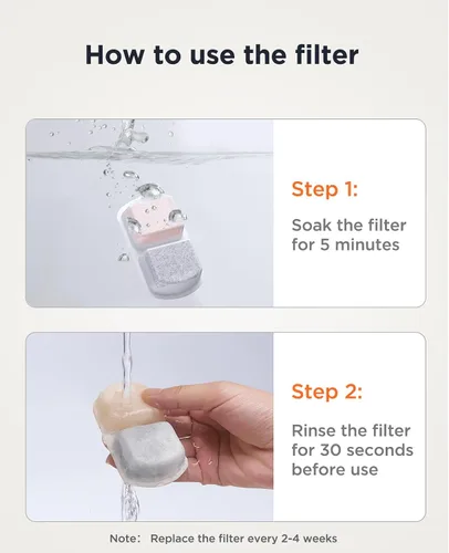 Vista 4 de FEELNEEDY Paquete de 6 filtros de fuente de agua para perros y esponjas de filtro de bomba, fuente de agua para mascotas para fuente de agua