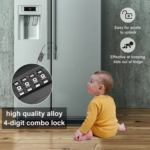 Vista 8 de Cerradura de cable de combinación de 4 dígitos, bloqueo de cable de acero recubierto de PVC de 70 pulgadas con cuerpo de aleación de zinc, 10,000